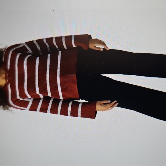 NWT Sanctuary Chilly Out Chenille Sweater Marroon/Gray Striped XLarge - Picture 3 of 12